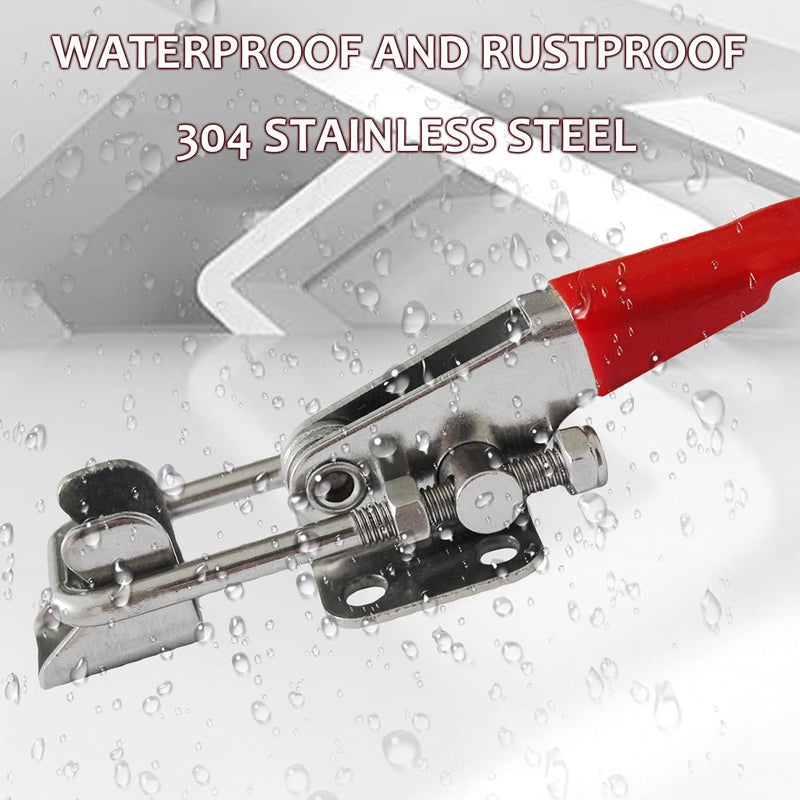 CUKAYO Toggle Clamp Latch 400LBs, 304 Stainless Steel Durable Adjustable U Bolt Holding Quick Release Latch 40323-2pcs with12pcs Screws - Image 2